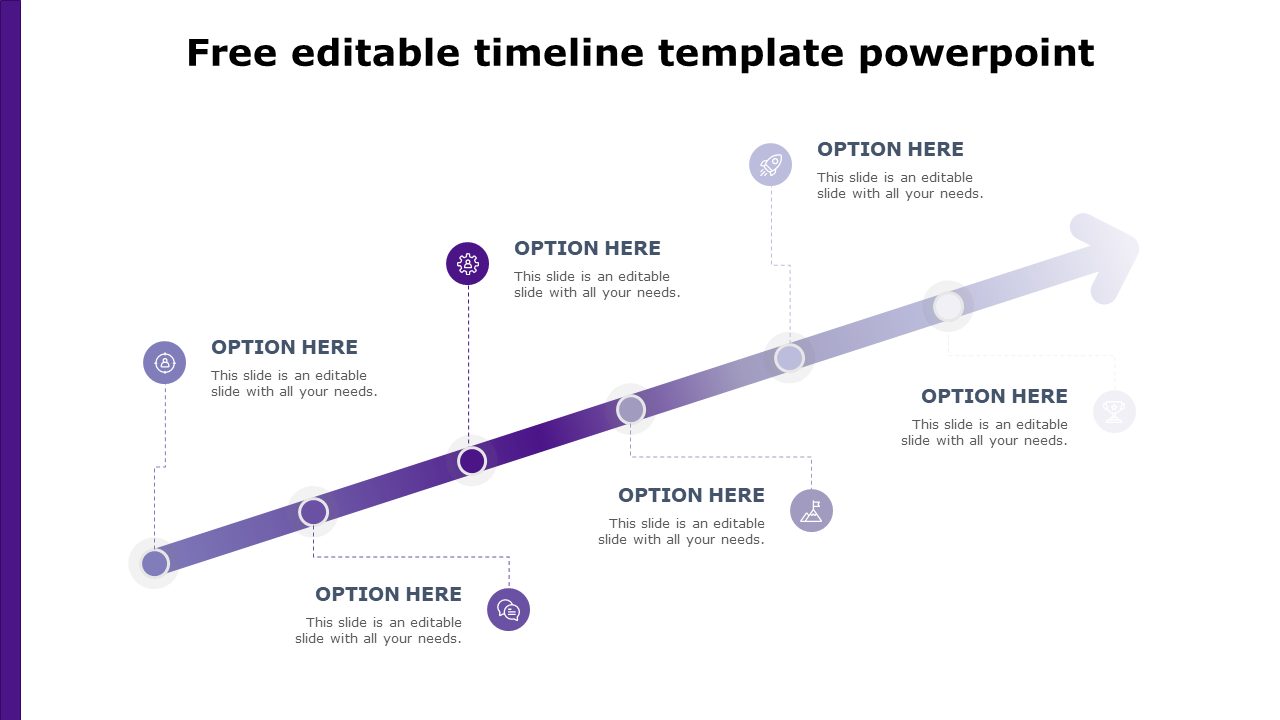 Free editable timeline template powerpoint-purple